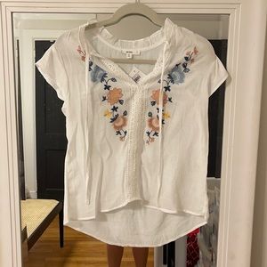 White Embroidered Top